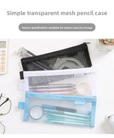 Pochette transparente en maille personnalisable pour stylos/crayons, grande capacité, pour étudiants