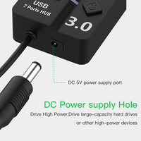 Hub USB haute vitesse Bol Supplier, 4/7 ports USB 3.0, 5 Gbps, interrupteurs marche/arrêt, adaptateur secteur pour accessoires informatiques PC