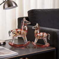 Sculpture de cheval abstraite moderne, figurine de cheval noir et blanc, décoration d'intérieur de style nordique