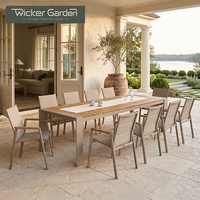 Chaises de salle à manger d'extérieur empilables en aluminium, fauteuils en plastique-bois pour patio, jardin, hôtel, restaurant - Vente en gros usine