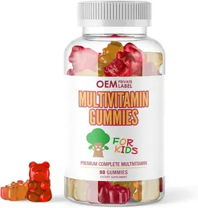유기 multivitavitamins Gummies 어린이 Probiotic Gummies 비타민 아연 오메가 3 채식 매일 보충 면역 곰 사탕 OEM