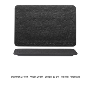 ถาดเสิร์ฟทรงสี่เหลี่ยมลายกัดกร่อน 30 × 30 ซม. สีดำลายหินพอร์ซเลน M1934 - Product Image 3