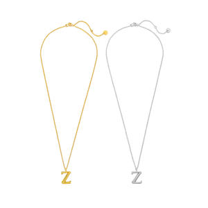 Collar con colgante de letra Z, cadena de serpiente minimalista en oro y plata, unisex, para uso diario. - Product Image 1