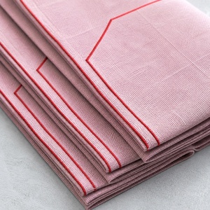 Classic Cotton Table Napkins Red <b>Stitched</b> Edge Plain Dyed Rectangle Home <b>Decoration</b> Handmade Machine Washable - Product Image 4