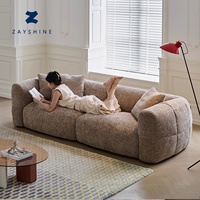 Zayshine Canapé de Salon Rétro Français de Luxe en Chenille 3 Places, Ensemble Modulaire en Velours en Forme de I pour Hôtels, Villas et Designers