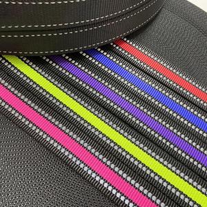 เทปโพลีเอสเตอร์หลากสี สายรัดผ้าไนลอนเทียม สายรัดสะท้อนแสงสองสี สำหรับกระเป๋า สิ่งทอในบ้าน เข็มขัด สายรัด - Product Image 3