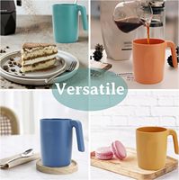 Logo personnalisé 16oz gobelets en paille de blé avec poignées lot de 6 gobelets en plastique tasse de voyage réutilisable