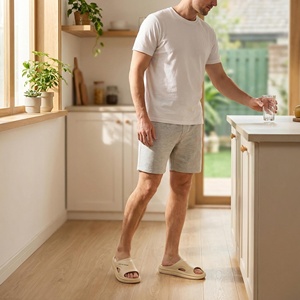 รองเท้าผู้ชายแบบสวมใส่สบาย ผลิตจากวัสดุ EVA รีไซเคิลได้ กันลื่น ระบายอากาศได้ดี กันน้ำ เหมาะสำหรับกิจกรรมกีฬา ใช้ได้ทั้งในบ้านและนอกบ้าน รวมถึงห้องน้ำ - Product Image 4