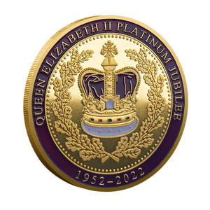 Pièce commémorative en métal de la <span class=keywords><strong>reine</strong></span> Élisabeth II pour le jubilé de platine, pièce souvenir sur le thème de la couronnement de Westminster - Product Image 3