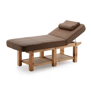 Hot Selling Beauty Facial Salon Shop Furniture Tables Traditional Wooden Comfortable Spa Beauty Cheap Massage Bed