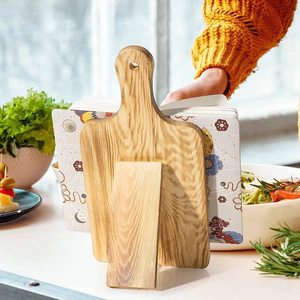 WanuoCraft Planche à découper rectangulaire en <span class=keywords><strong>bois</strong></span> personnalisable, support de recettes, épaisseur 2,2 cm, <span class=keywords><strong>bois</strong></span> carbonisé vieilli, support de livre de cuisine - Product Image 4