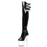 Chaussures de danse de pôle de 8 pouces, talons fins, boucle de ceinture à la mode, bottes de 20cm, chaussures gothiques de fête pour femmes, danseuse exotique