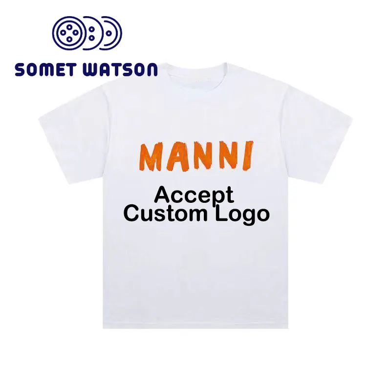 Manni 사용자 정의 수락 최고 품질 티셔츠 디자이너 의류 유명 브랜드 남성 여성 면 플러스 사이즈 디자이너 로고 인쇄 티셔츠