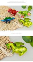 Ornement en verre sur le thème du monde animal, dinosaure T-Rex, couleur, forme et taille personnalisables, ornement en verre de Noël, cadeau de rentrée scolaire