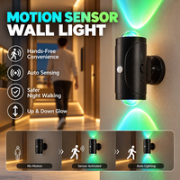 Lampu Dinding LED Silinder ABS Gaya Modern Kontrol Sensor Kecerahan Lembut untuk Suasana Kamar Tidur Lampu Malam LED RGB Bertenaga Baterai