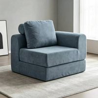 Canapé modulaire simple moderne, fauteuil en tissu peluche vert olive doux, canapé de style bloc simple pour chambre et salon