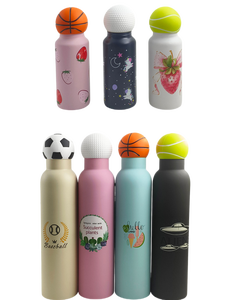 Sports Ball Lid Stainless Steel Vacuum Flask, 12-17-25oz Insulated <strong>Water</strong> <strong>Bottle</strong> for Basketball, Tennis, <strong>Golf</strong> Fans - Product Image 3