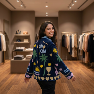 Chaqueta Bomber de Terciopelo para Mujer, Bordado Floral, Cuello Alto, Manga Larga, Estilo Primavera, Talla Adulto, Diseño Palmera Suzani, Venta al por Mayor - Product Image 6