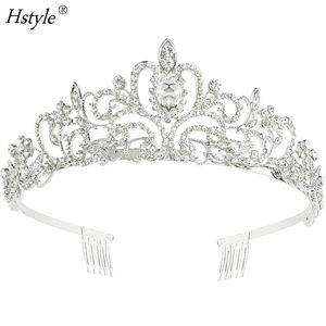 Hstyle Diademe mit Kamm Stirnband für Mädchen oder Frauen Geburtstags feier Hochzeit <span class=keywords><strong>Prom</strong></span> Braut Weihnachten Valentine Kristall kronen - Product Image 4