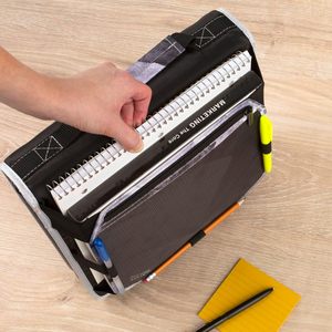 Case-it Desktop PC Computer Travel Storage Carrying Case <b>Bag</b> Mighty <b>Zip</b> Tab Zipper Binder 3" O-Ring - Product Image 5