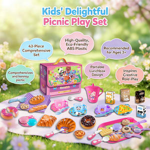 Nouveau jeu de simulation éducatif pour enfants, pique-nique, goûter, jeu de thé, matériaux adaptés aux enfants, <span class=keywords><strong>jouet</strong></span> pour jouer en extérieur et en intérieur, jeu sûr - Product Image 5
