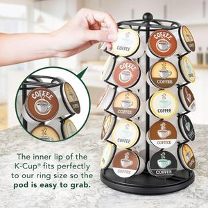 Modern Black Design Home <b>Coffee</b> <b>Pod</b> Carousel 35 K-Cup Holder 360-Degree Spin Lazy Susan Platform <b>Storage</b> Shelves Units - Product Image 1