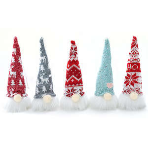 Nouveaux accessoires de décoration d'arbre de Noël lumière LED brillant sans visage vieil homme forêt homme ornements de Noël - Product Image 5