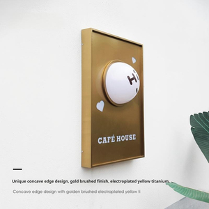 Caja de Luz de Proyección con Borde Cóncavo de Titanio Chapado en Oro Cepillado, 5000 Lúmenes, Alto Brillo, LED Rectangular Impermeable para Colgar - Product Image 2