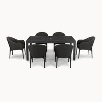 Ensemble de salle à manger de patio en tissu imperméable au design moderne, chaises de jardin confortables avec table, mobilier d'extérieur, chaises de style baroque pour hôtel