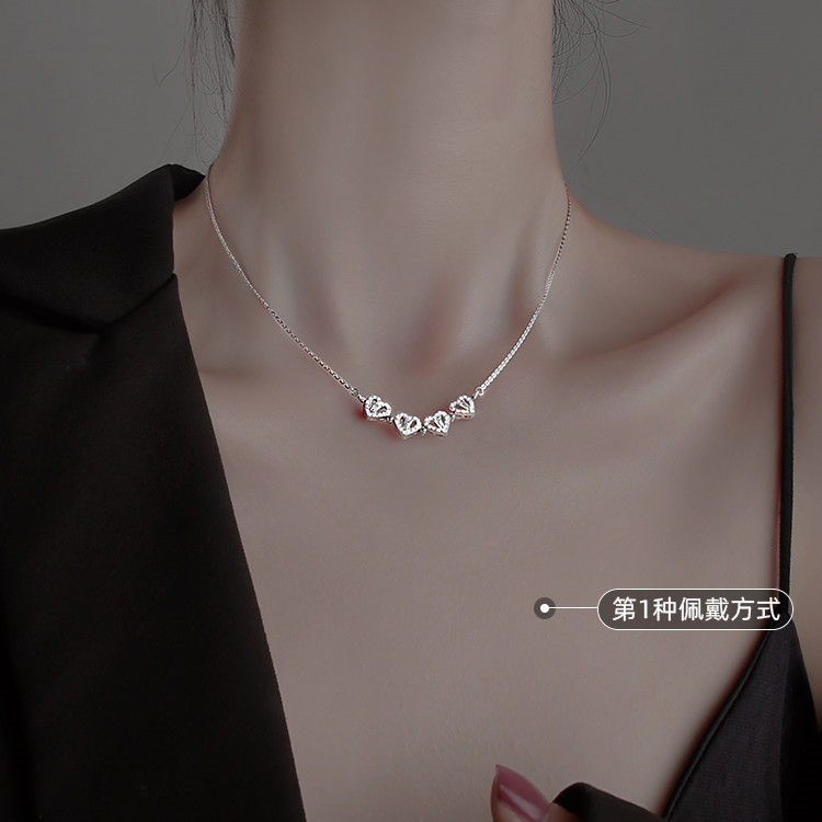 XL-064 Platinum Four-Leaf Clover Necklace