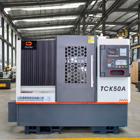Haute précision TCK50A lit incliné cnc tour machine 3 axes cnc tour