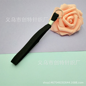 Lanière en nylon 15 cm avec boucle métallique, sangle de téléphone durable, noire - Product Image 2
