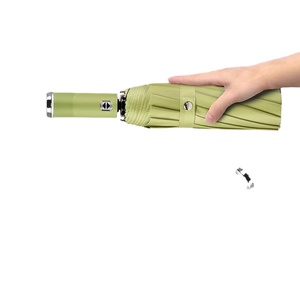 Parapluie de voyage 190T en pongé avec logo personnalisé, ouverture entièrement automatique, lumière LED et design moderne, idéal pour les cadeaux d'affaires - Product Image 1