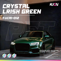 Film de protection de voiture en vinyle PET brillant vert émeraude métallisé KUCAI 1,52*17m, anti-rayures, pour enveloppement complet du véhicule