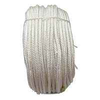 En stock – Corde tressée haute résistance en polyester/PET blanc, 6 mm, 16 brins, bobine de 50 m avec âme solide, pour usage familial et travaux extérieurs