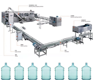 Machine d'embouteillage d'eau minérale haute vitesse 600 BPH pour bouteilles de 5 gallons, ligne de remplissage et d'emballage de barils de 20 L pour usine