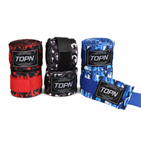 Bandages de boxe en coton style mexicain 180 pouces 5m micro-élastiques pour Muay Thai avec boucle pour le pouce, entraînement de kick-boxing, unisexe, OEM