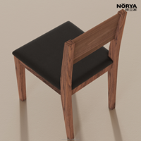 Chaise de salle à manger pivotante NORYA de luxe en noyer massif d'Amérique du Nord, dossier noir, siège rembourré, mobilier écologique pour la maison