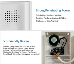 Timbre con cable eléctrico de 12V CC <span class=keywords><strong>Ding</strong></span> <span class=keywords><strong>Dong</strong></span> para sistema de Control de acceso de seguridad inteligente para el hogar Timbre de puerta simple usado para el hogar - Product Image 3