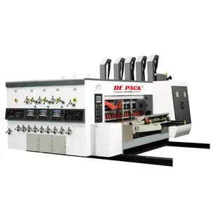 Mesin pemotong Die-Cutting Slot Printer 4 warna mesin potong Die-cut Slotting cetak karton untuk kotak