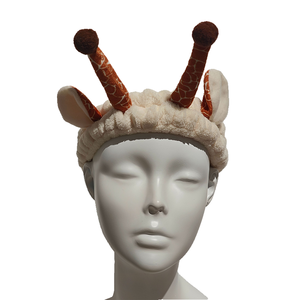 Bandeau en peluche mignon girafe oreille Spa bandeau élastique doux <span class=keywords><strong>pour</strong></span> le lavage du visage et le maquillage-produit de soins personnels - Product Image 1