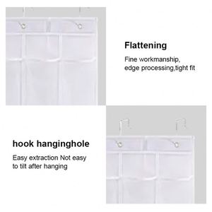 Naduo White Hanging Bag Over the Door <b>Shoe</b> Organizers 28 Mesh Pockets Hanging Bag Fabric <b>Shoe</b> Rack With Metal <b>Hooks</b> - Product Image 3
