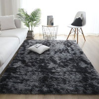 Tapis moderne en polyester à poils longs et très moelleux, couleur unie, fabriqué à la machine, pour salon, vente en gros directe usine