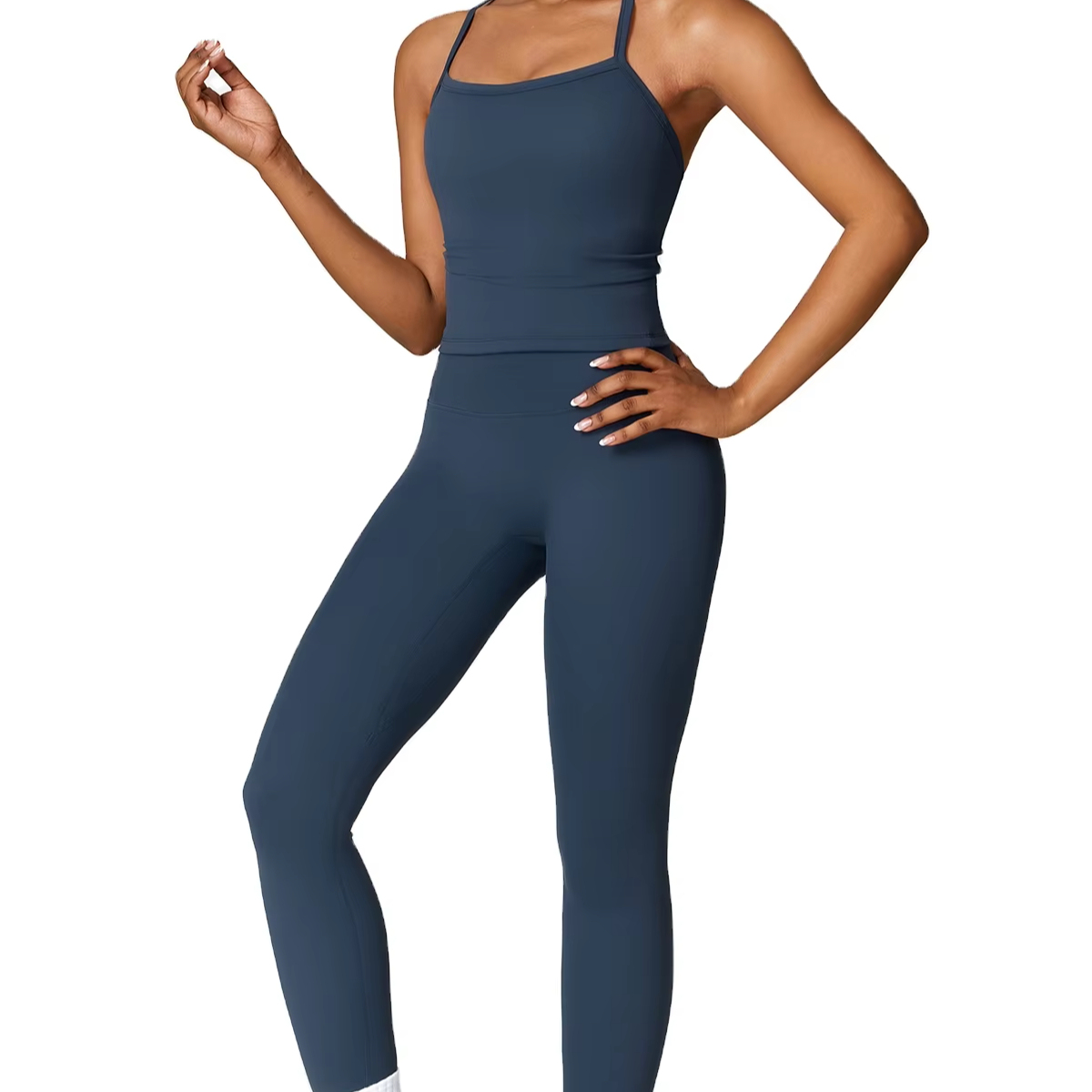 European and American Tight Brushed Yoga Set Quick-drying Fitness Suit Outdoor Running Sports Set for Women