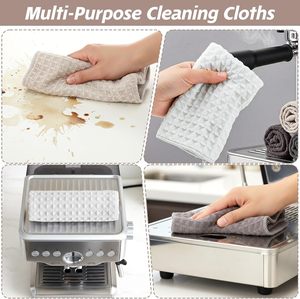 Serviettes gaufrées antibactériennes personnalisées 30x30/40x40, chiffons absorbants pour baristas, torchons de cuisine en microfibre - Product Image 2