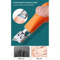 Coupe-ongles oblique anti-éclaboussures à grande ouverture de haute qualité en acier inoxydable, pointe incurvée épaisse et dure, coupe-ongles pour les doigts et les orteils