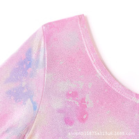 Justaucorps de gymnastique une pièce à manches longues dégradé de couleur en nylon scintillant tenue de danse de ballet pour les filles