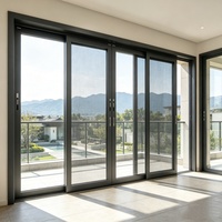 Fenêtre battante moderne en alliage d'aluminium à rupture de pont thermique, double vitrage, avec moustiquaire intégrée, insonorisée, pour salle de bain et maison