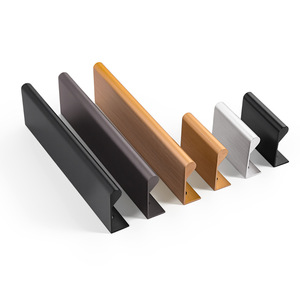 Aluminum Alloy Cabinet Handles Bar Shape Minimalist Design No <b>Drilling</b> Required For Kitchen Wardrobe Doors Durable - Product Image 2