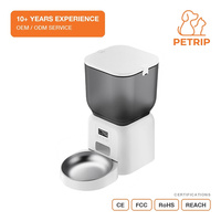Distributeur automatique de nourriture pour animaux de compagnie classique 4L, commande par bouton, alimentation programmée avec contrôle des portions pour chats et petits chiens
